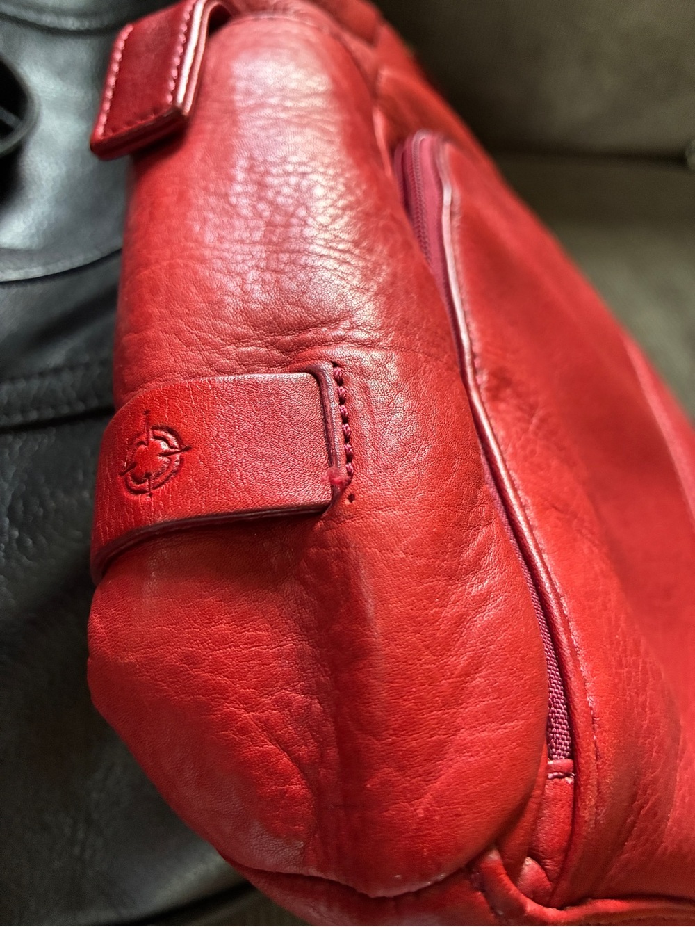 Red Leather Woman’s Backpack - Picture 3 of 3